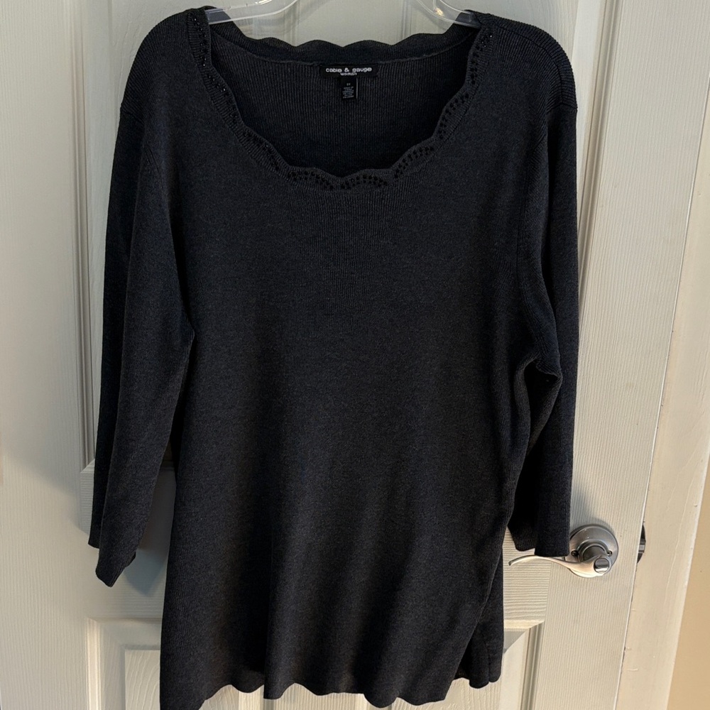 Cable & Gauge Black Sweater